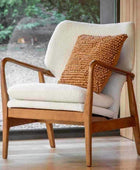 Albert Cream Fabric and Ash Wood Armchair - The Farthing