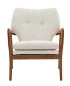 Albert Cream Fabric and Ash Wood Armchair - The Farthing