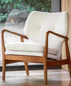 Albert Cream Fabric and Ash Wood Armchair - The Farthing