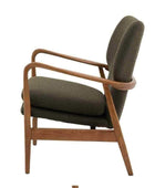 Albert Green Fabric and Ash Wood Armchair - The Farthing