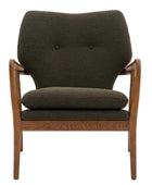 Albert Green Fabric and Ash Wood Armchair - The Farthing