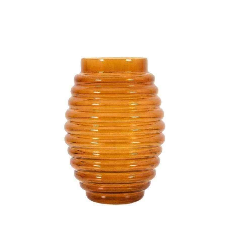 Amber Glass Beehive Vase - Choose of size - The Farthing