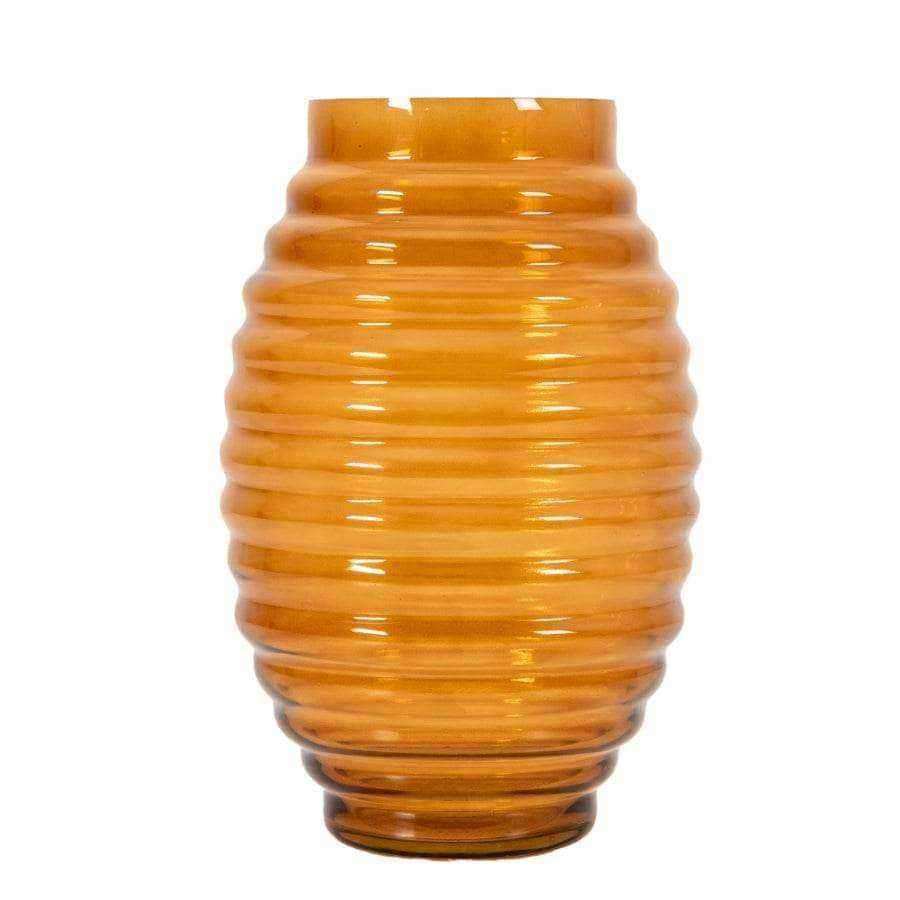 Amber Glass Beehive Vase - Choose of size - The Farthing