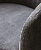 Anthracite Fabric Curved Armchair - The Farthing