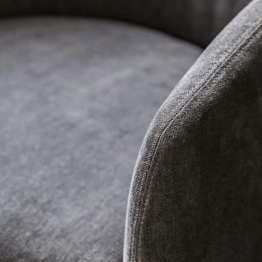 Anthracite Fabric Curved Armchair - The Farthing