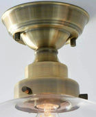 Antique Brass and Glass School House Ceiling Light - The Farthing