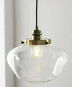 Antique Brass and Glass School House Pendant Light - The Farthing