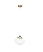 Antique Brass and Glass School House Pendant Light - The Farthing
