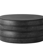 Antique Charcoal Hammered Metal Round Coffee Table - The Farthing