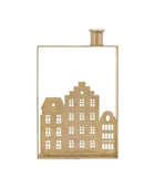 Antique Gold Building Silhouette Candle Holder - The Farthing