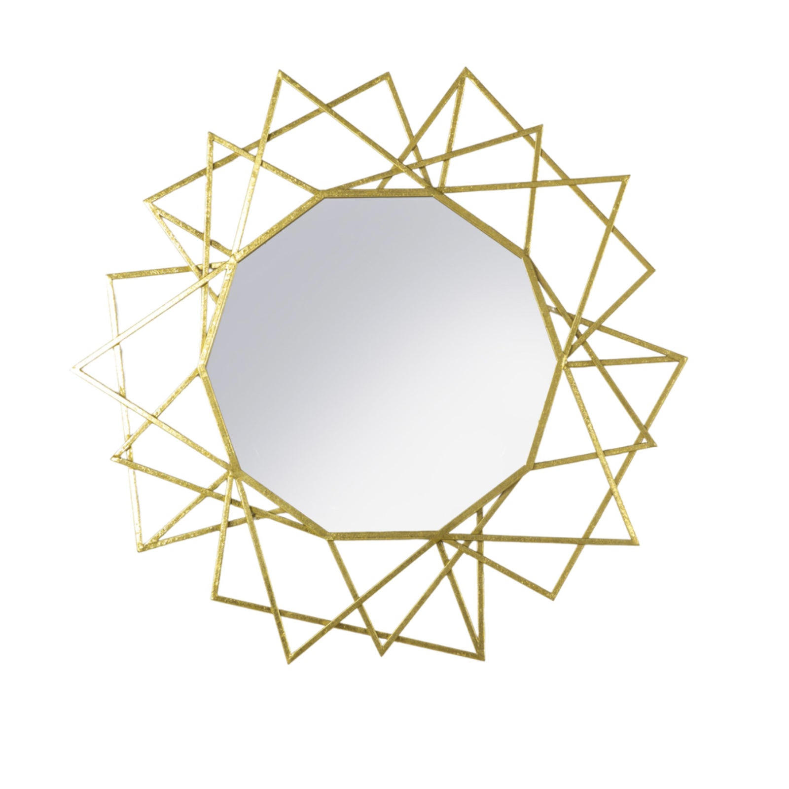Antique Gold Geometric Round Mirror - The Farthing