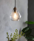 Antique Gold Metal & Mottled Glass Pendant Light - The Farthing