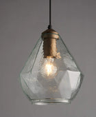 Antique Gold Metal & Mottled Glass Pendant Light - The Farthing