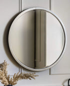 Antique Silver Round Wall Mirror - The Farthing