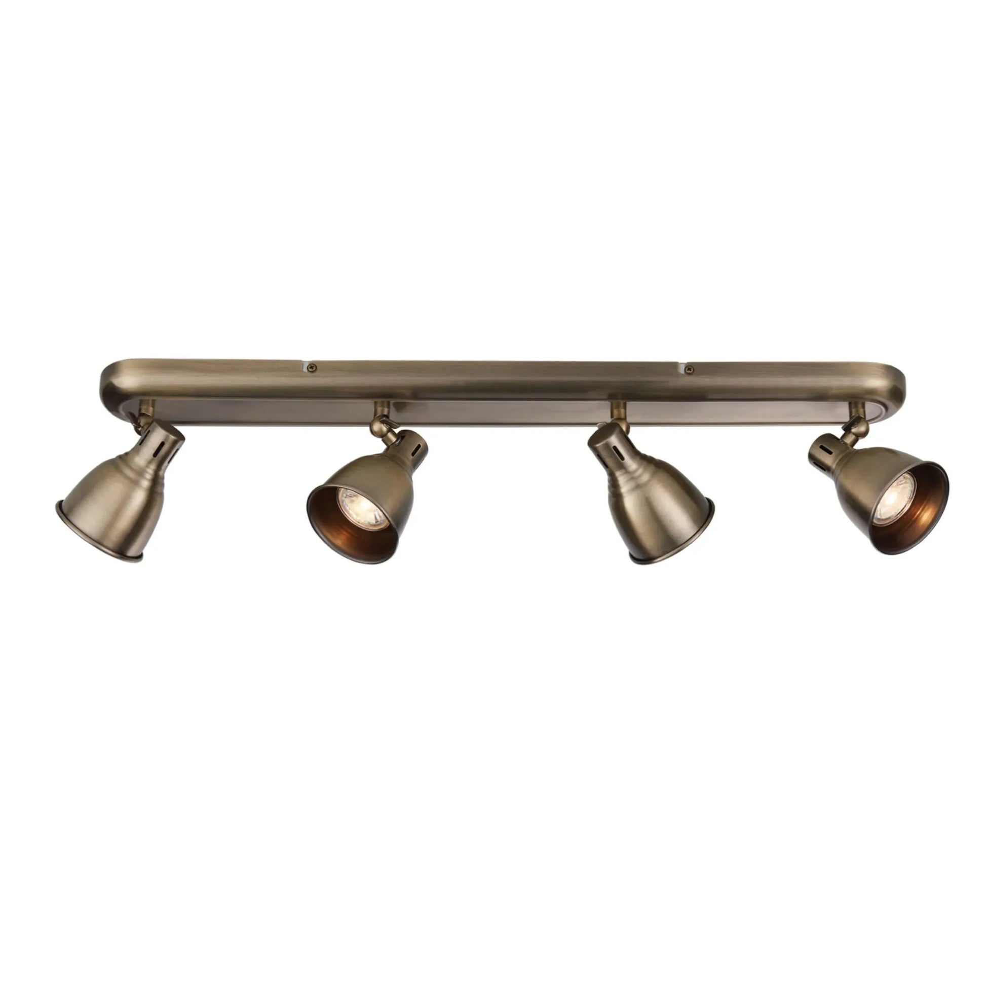 Antiqued Brass 4 Bar Ceiling Light - The Farthing