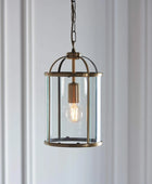 Antiqued Brass and Glass Portland Pendant Light - The Farthing