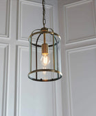 Antiqued Brass and Glass Portland Pendant Light - The Farthing