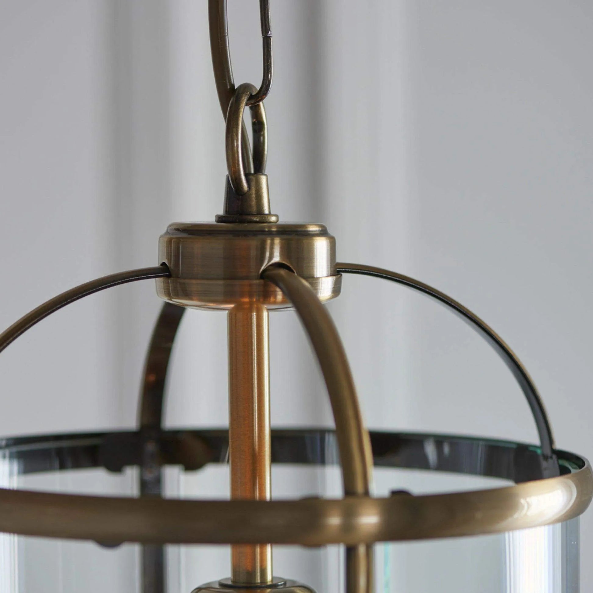 Antiqued Brass and Glass Portland Pendant Light - The Farthing