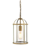 Antiqued Brass and Glass Portland Pendant Light - The Farthing