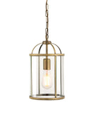 Antiqued Brass and Glass Portland Pendant Light - The Farthing