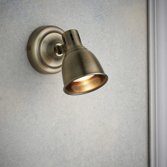 Antiqued Brass Wall Light - The Farthing