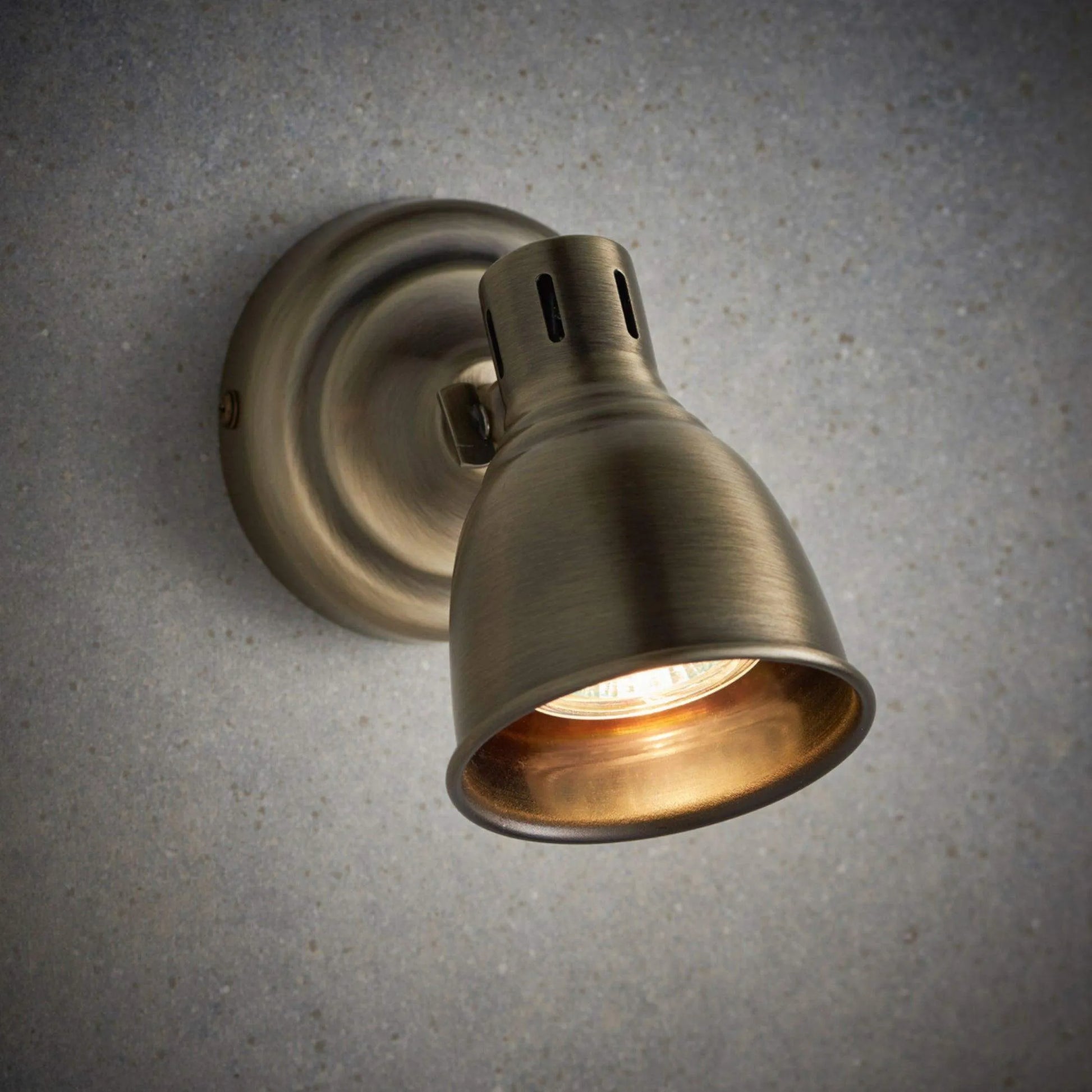 Antiqued Brass Wall Light - The Farthing