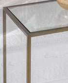 Antiqued Bronze Metal and Glass Console Table - The Farthing