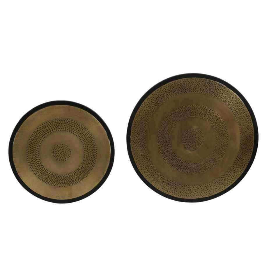 Antiqued Bronze Topped Metal Nestling Table Set - The Farthing