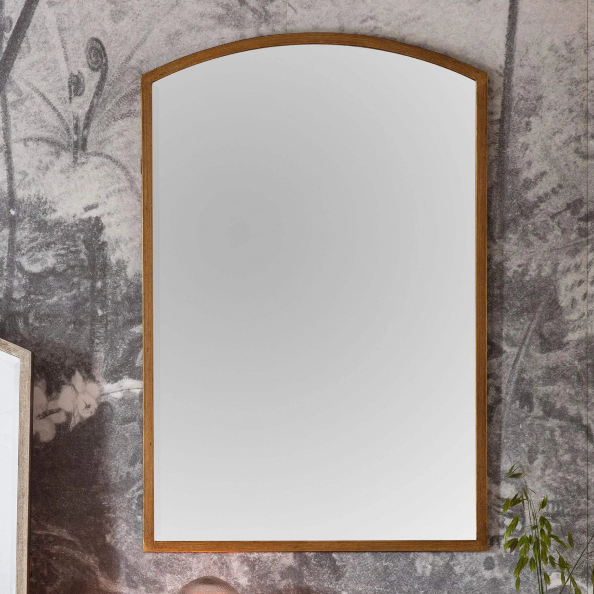 Antiqued Gold Arched Top Portrait Mirror - The Farthing