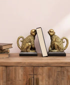 gold monkey bookends 