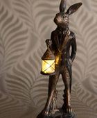 Antiqued Hare LED Lantern Ornament - The Farthing
