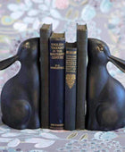 Antiqued Rabbit Bookends - The Farthing