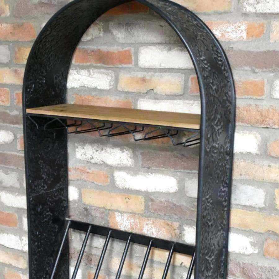 Arched Metal Wall Mounted Wine Unit - The Farthing