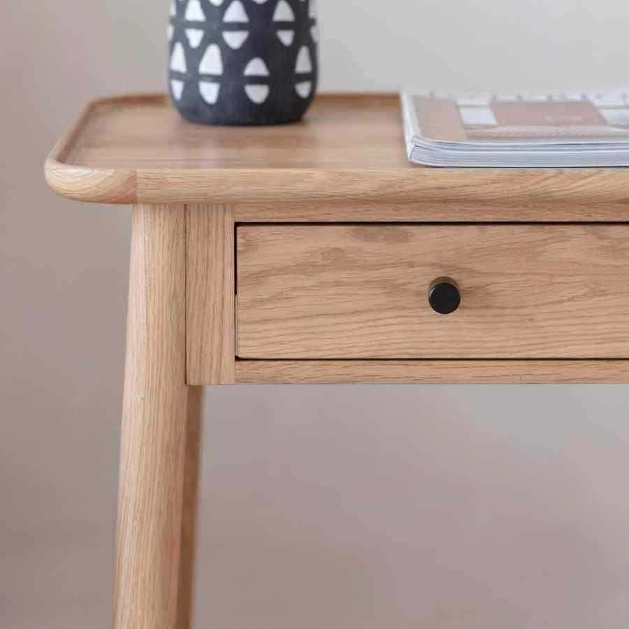 Arendal Oak Side Table with Single Drawer - The Farthing