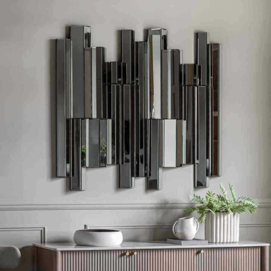 Art Deco Inspired Bevelled Abstract Panels Wall Mirror - The Farthing
