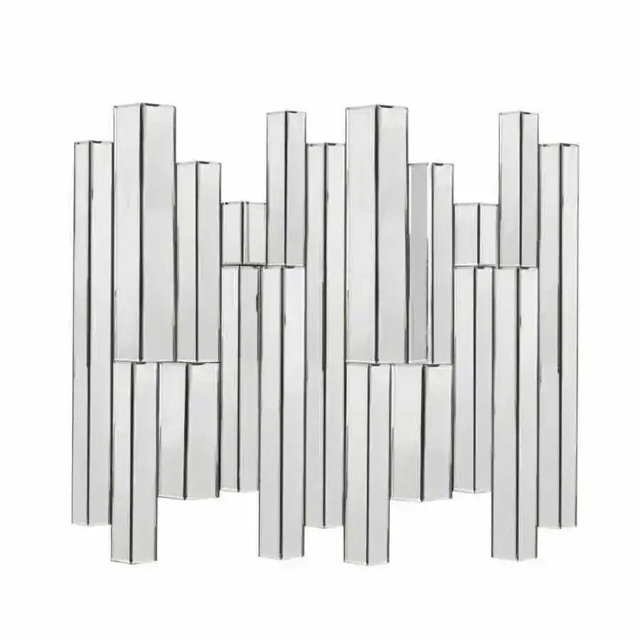 Art Deco Inspired Bevelled Abstract Panels Wall Mirror at the Farthing