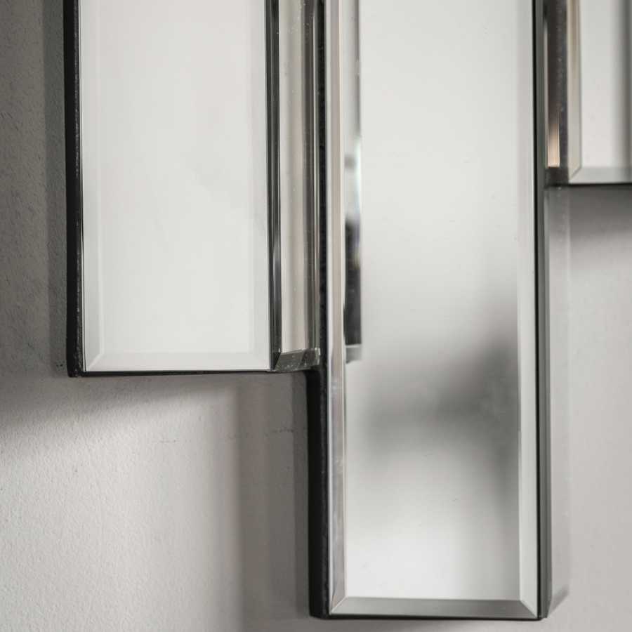 Art Deco Inspired Bevelled Abstract Panels Wall Mirror - The Farthing