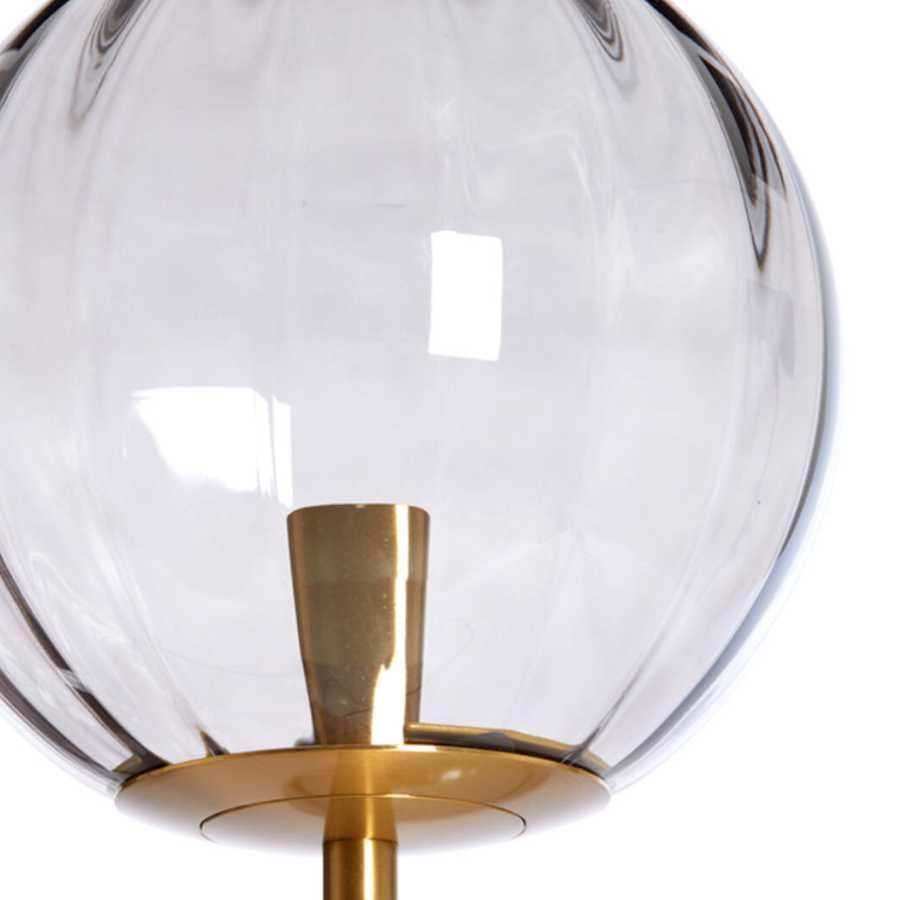 Art Deco Inspired Greyed Glass & Gold Table Light - The Farthing