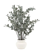 Artificial Eucalyptus Plant in White Ceramic Pot - The Farthing