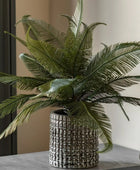 Artificial Green Feather Fern Ceramic Pot - The Farthing