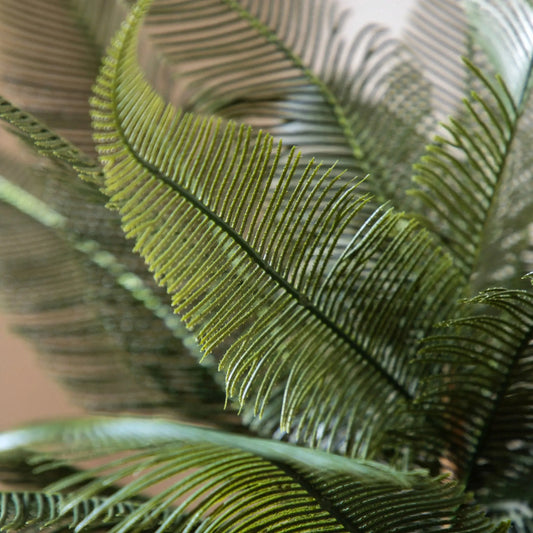 Artificial Green Feather Fern Ceramic Pot - The Farthing