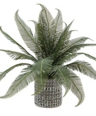 Artificial Green Feather Fern Ceramic Pot - The Farthing