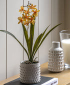 Artificial Orchid in White Ceramic Pot - The Farthing