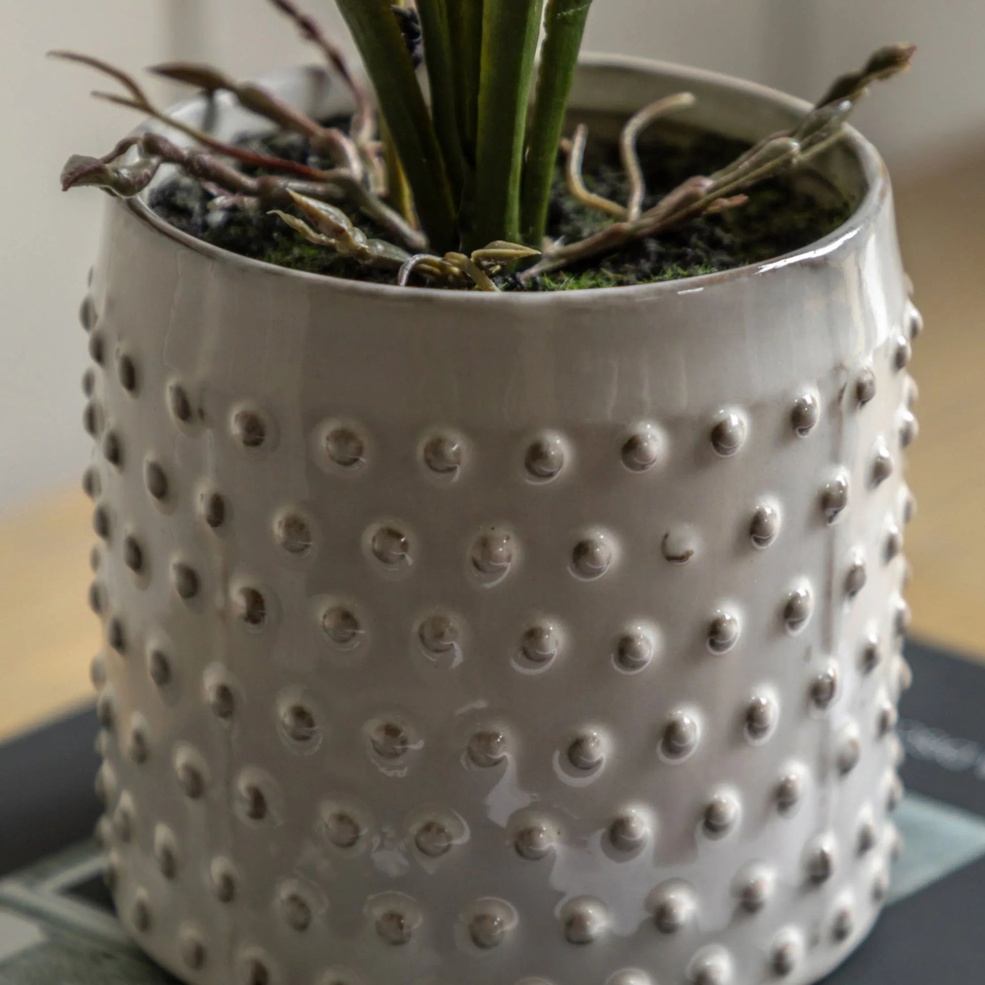 Artificial Pink Orchid in White Ceramic Pot - The Farthing