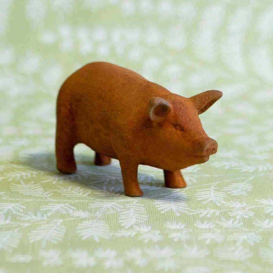 Baby Rustic Rusty Pig Ornament - The Farthing