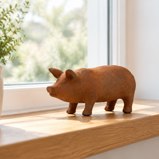 Baby Rustic Rusty Pig Ornament