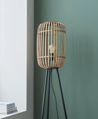 Bamboo Cage & Metal Tripod Floor Lamp - The Farthing