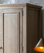 Beaded Edge Oak 2 Door 1 Drawer Wardrobe - The Farthing