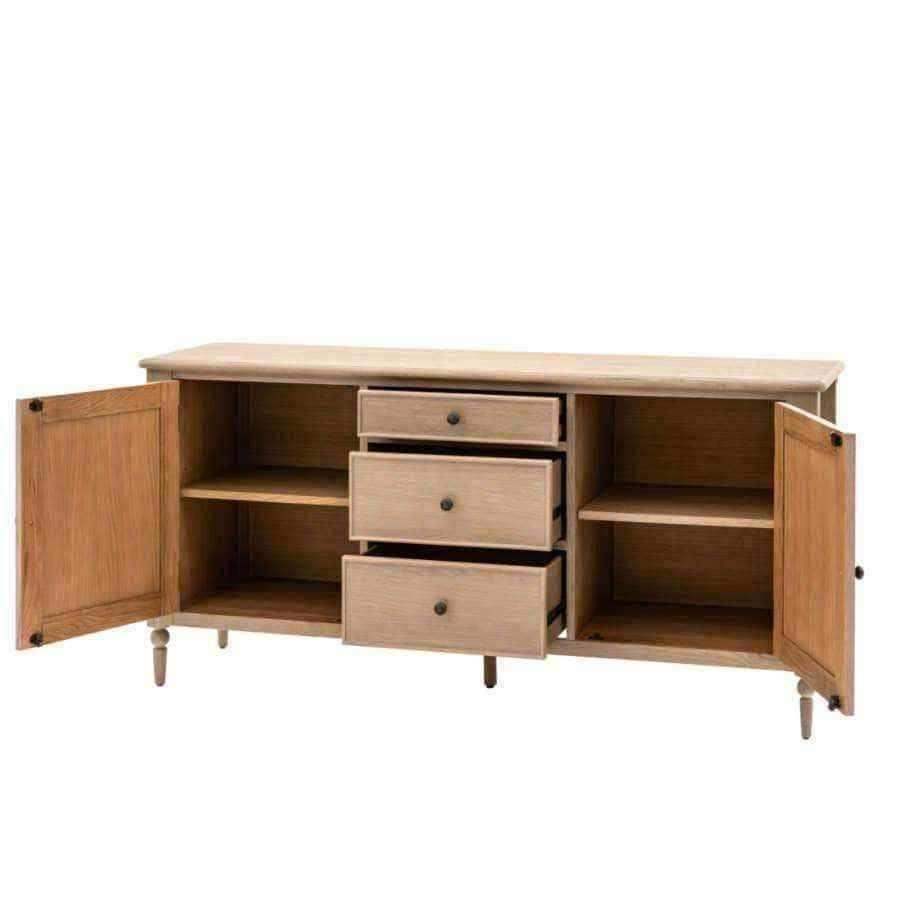 Beaded Edge Oak 2 Door 3 Drawer Sideboard - The Farthing