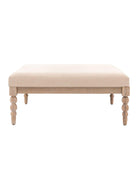 Beaded Edge Oak Coffee Table with Padded Fabric Top - The Farthing